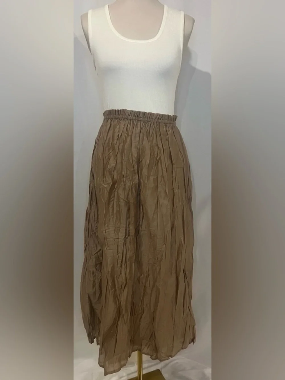 J.Crew Gathered-waist mixy dress in ivory